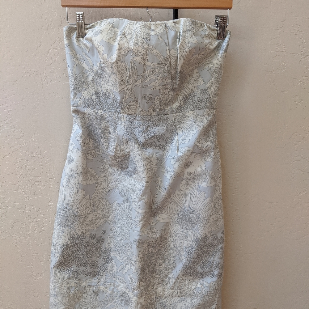 JCrew Cotton Cady Strapless Dress Floral xs